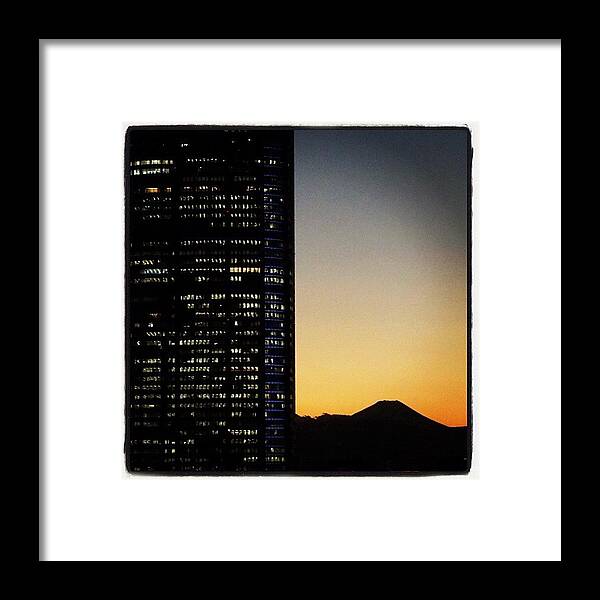  Framed Print featuring the photograph Fuji-san Sunset by Lorelle Phoenix
