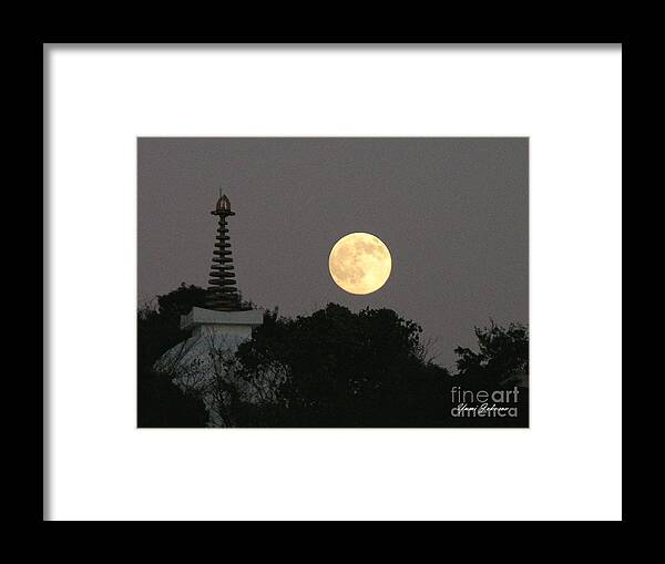 Full Moon Framed Print featuring the photograph Full Moon in Japan by Yumi Johnson