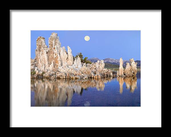 00175334 Framed Print featuring the photograph Full Moon Over Mono Lake With Wind by Tim Fitzharris
