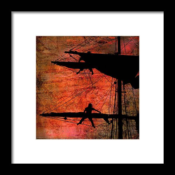 Textured Framed Print featuring the photograph Furling Sail by Fred LeBlanc