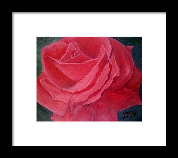 Rose Framed Print featuring the painting Fuschia Rose by Natascha de la Court