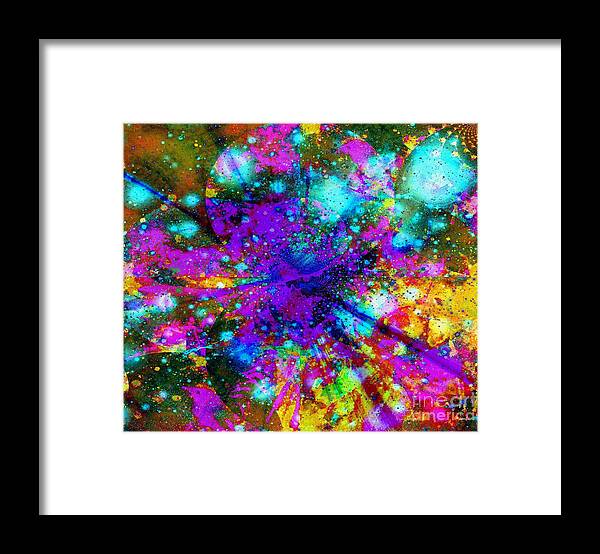 Fania Simon Framed Print featuring the mixed media Galaxie des Sages - Galaxy of the Wise by Fania Simon