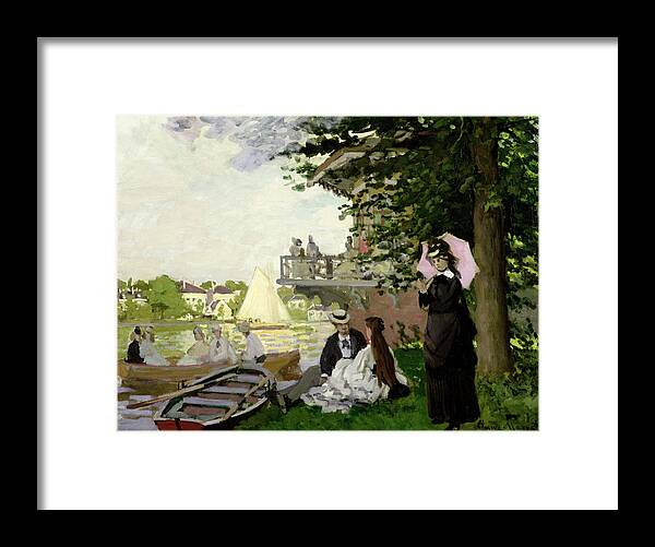 Garden Framed Print featuring the painting Garden House on the Zaan - Zaandam by Claude Monet