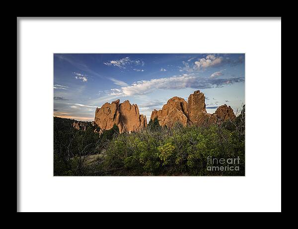 Garden Of The Gods Rock Formations Framed Print featuring the photograph Garden of the Gods Trail II by David Waldrop