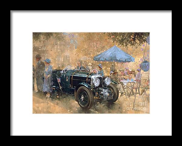 Bentley Framed Print featuring the painting Garden party with the Bentley by Peter Miller