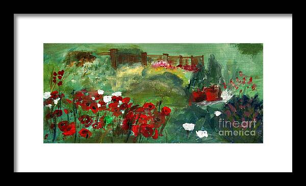 Paintings Framed Print featuring the painting Garden View by Julie Lueders 