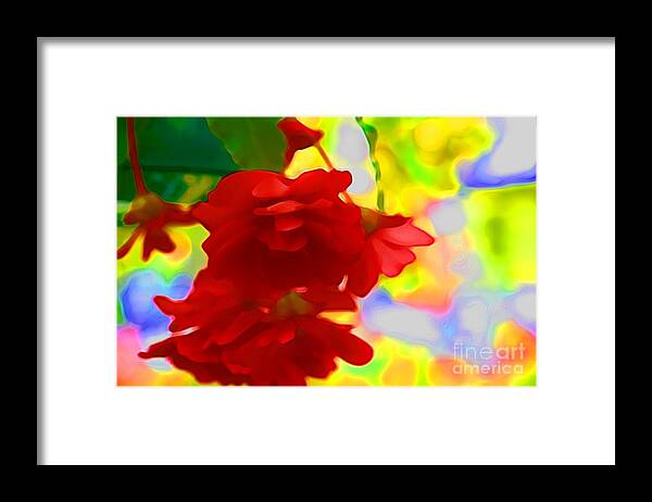 Red Flowers Framed Print featuring the photograph Garish by Julie Lueders 