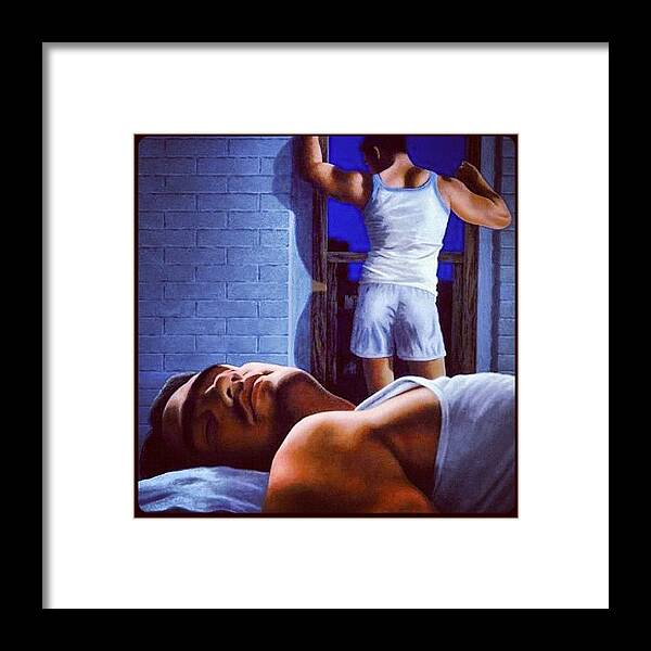 Love Framed Print featuring the photograph #gay #love #sex #top #bottom #hot #bed by Oscar Lopez