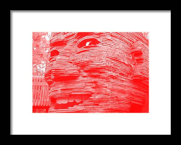 Architecture Framed Print featuring the photograph GENTLE GIANT in NEGATIVE RED by Rob Hans