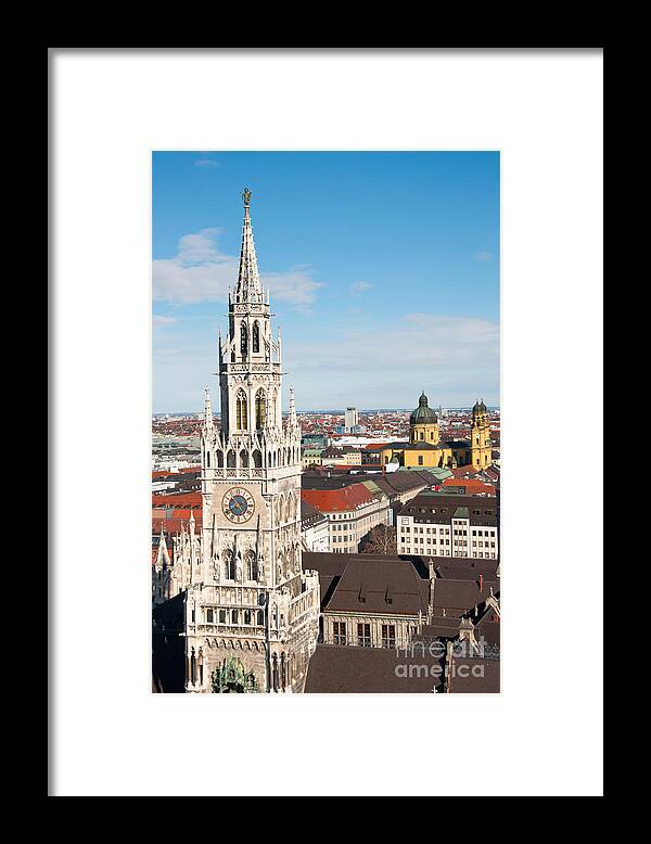 Aerial Framed Print featuring the photograph German Town Hall by Andrew Michael