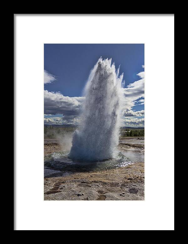 Geysir Framed Print featuring the photograph Geysir 3 by David Gleeson