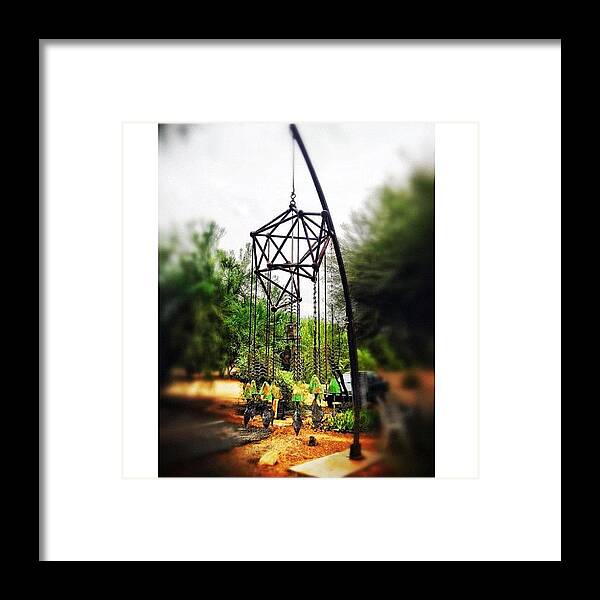 Paradisevalley Framed Print featuring the photograph Giant Paola Soleri Windbells by CactusPete AZ