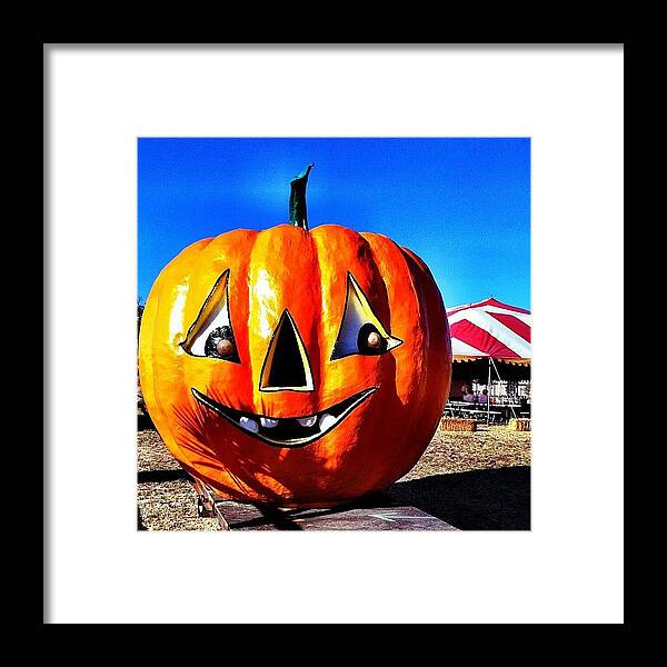 Halloween Framed Print featuring the photograph Giant Pumpkin. #halloween by Will Lopez