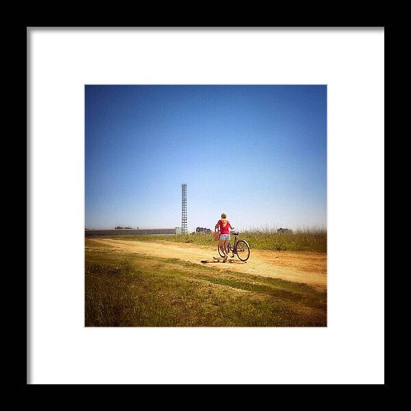 Tagstagram Framed Print featuring the photograph #girl And #bike For All! by Taras Paholiuk