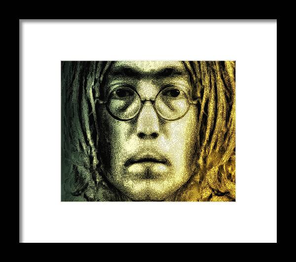 Lennon Framed Print featuring the digital art Give Peace A Chance by Bill Cannon