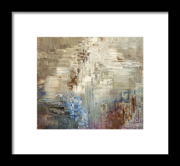 Abstract Framed Print featuring the painting Glaciology by Tatiana Iliina