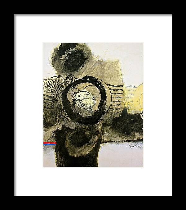 Abstract Painting Framed Print featuring the painting Go in Post Hole by Cliff Spohn