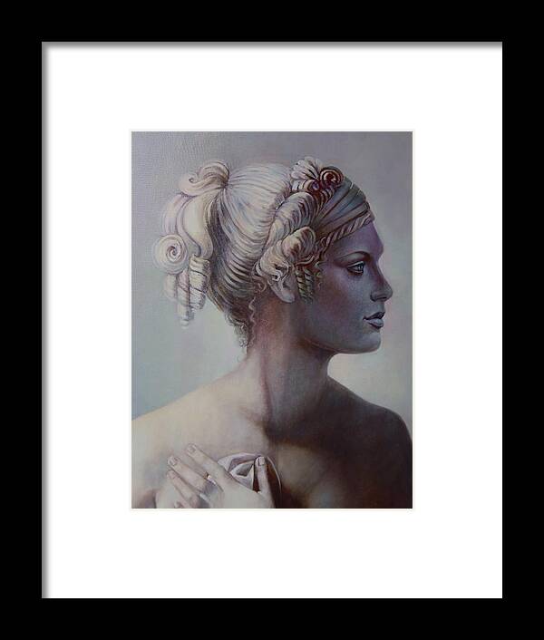 Ancient Framed Print featuring the painting Goddess Detail by Geraldine Arata