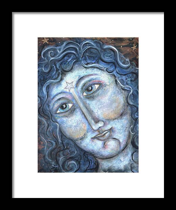 Women Framed Print featuring the pastel Goddess of the Northern Star by Suzan Sommers