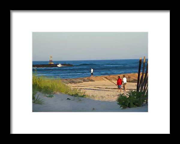Shinnecock Inlet Framed Print featuring the photograph Going Fishing by Cathy Kovarik