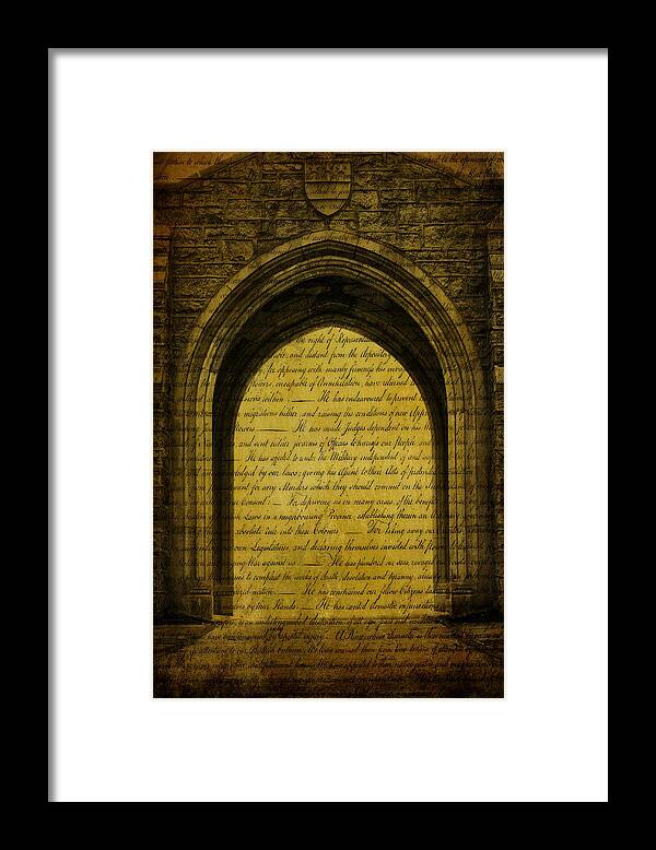 Golden Framed Print featuring the photograph Golden Arch by Trish Tritz