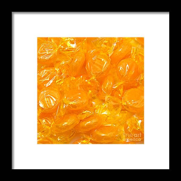Golden Butterscotch Framed Print featuring the photograph Golden Butterscotch Square by Andee Design