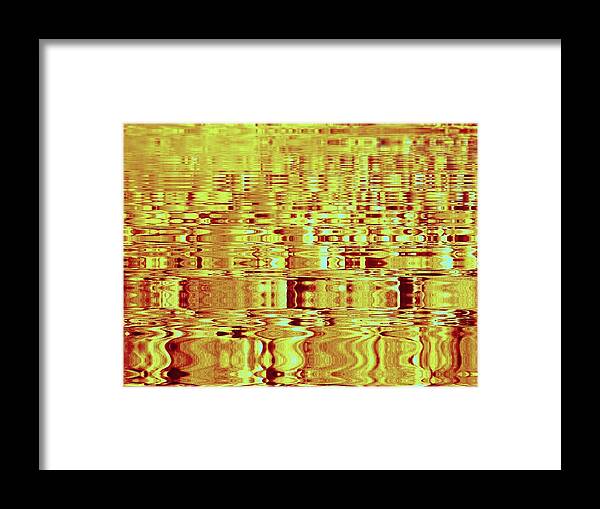 Abstract Framed Print featuring the photograph Golden Ripples Abstract by Nick Kloepping