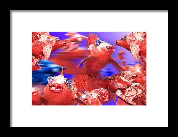 Gold Fish Framed Print featuring the painting Goldie by Joseph Mora