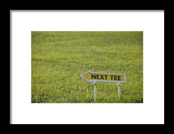 Golf Framed Print featuring the photograph Golf cours with sign next tee by Matthias Hauser