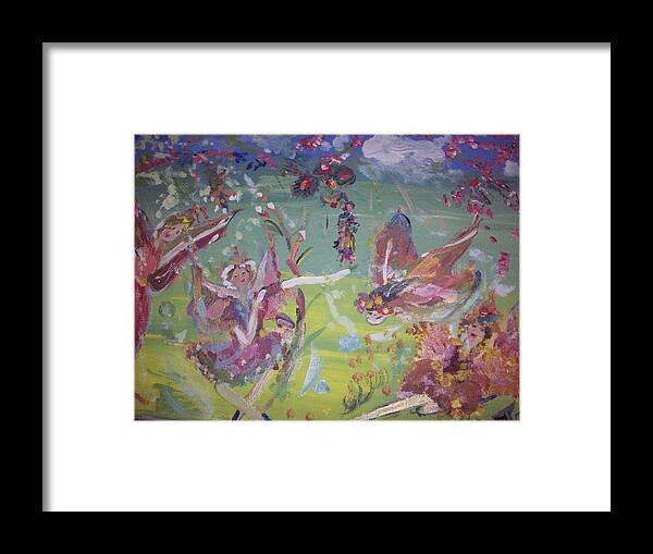 Fairy Framed Print featuring the painting Good Morning Fairies by Judith Desrosiers