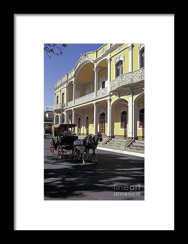 Nicaragua Framed Print featuring the photograph GRANADA STREET SCENE Nicaragua by John Mitchell