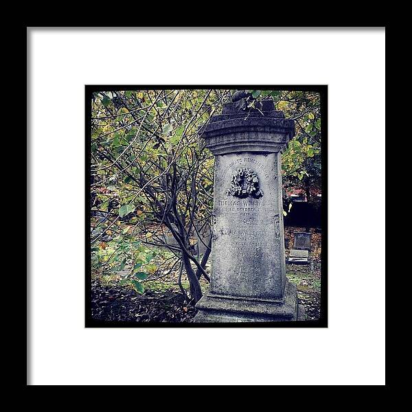 Gravestone Framed Print featuring the photograph #graveyard #grave #gravestone #cemetary by Bee Mcmahon