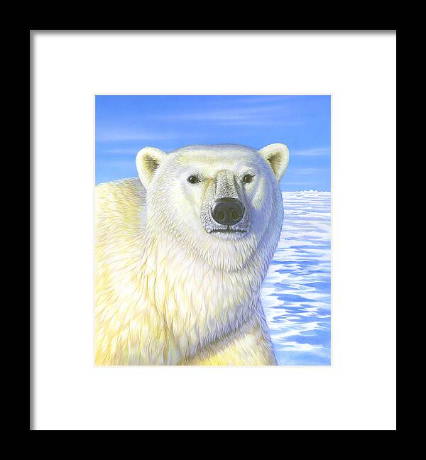 Ice Bear Framed Print featuring the mixed media Great Ice Bear by Anne Wertheim