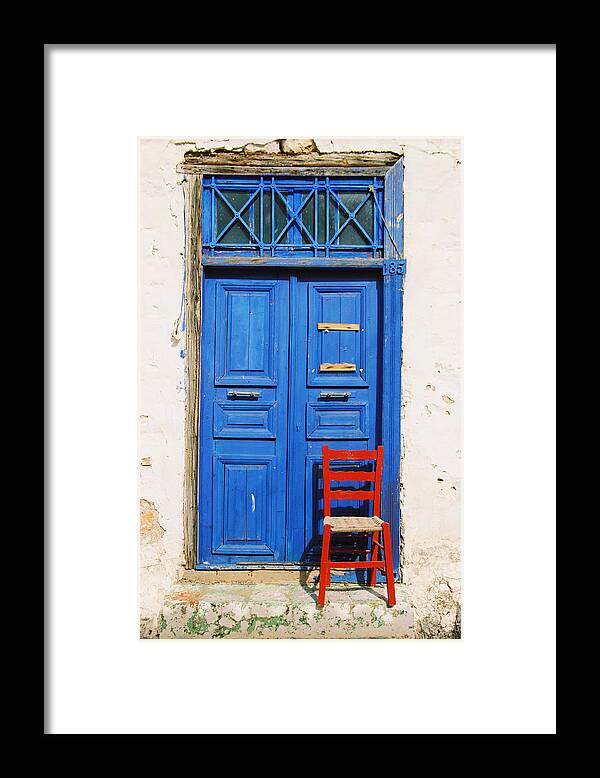 Doors Framed Print featuring the photograph Greek Door by Claude Taylor
