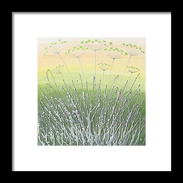 Allium Framed Print featuring the painting Green Alliumn by Amanda Dagg