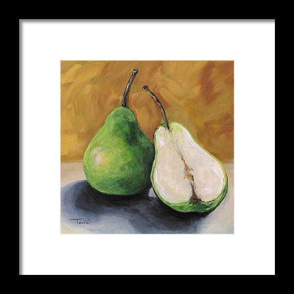 Pear Framed Print featuring the painting Green Pears by Torrie Smiley