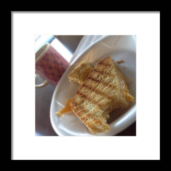 Cheese Framed Print featuring the photograph Grilled Cheese And Espresso For by Emily W