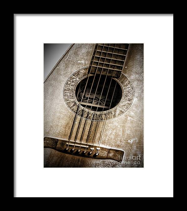 Guitar Framed Print featuring the photograph Guitar by Danuta Bennett
