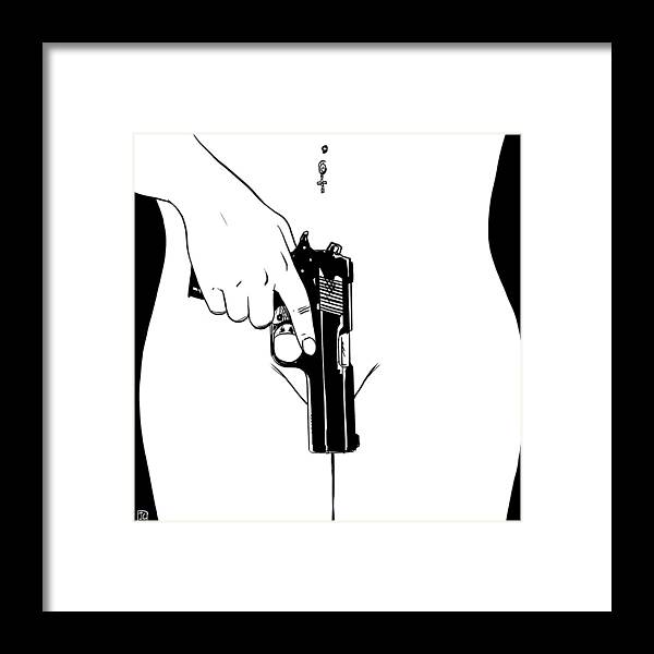 Gun Framed Print featuring the drawing Gun number 4 by Giuseppe Cristiano