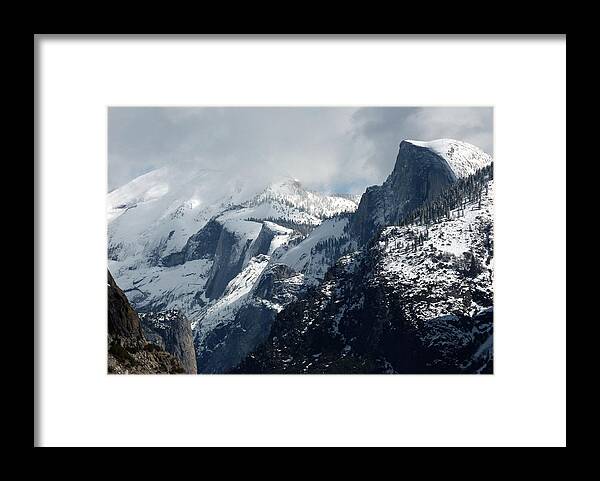 Yosemite Framed Print featuring the photograph Half Dome Cloud's Rest Winter by Jeff Lowe