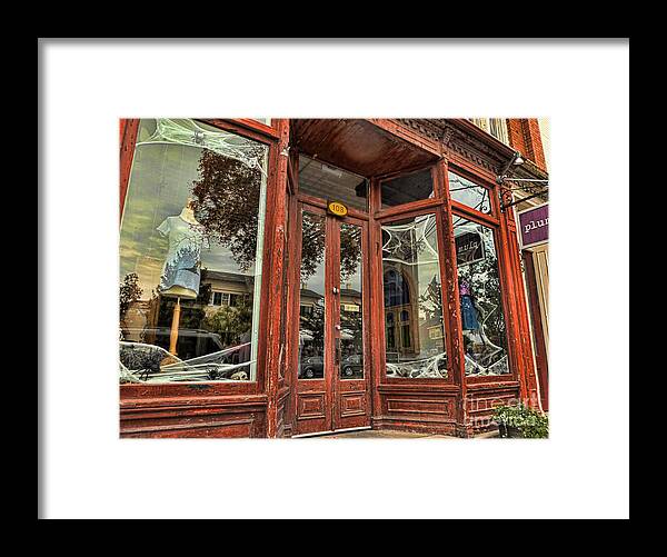 Halloween Framed Print featuring the photograph Halloween Storefront - Shepherdstown WV by Julia Springer