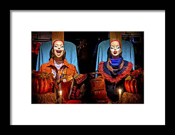 Mannequins Framed Print featuring the photograph Halloweenequins by T Cairns