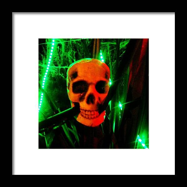 Scary Framed Print featuring the photograph #halloween#skull#nightmare#scary#spooky by Mary Ohagan