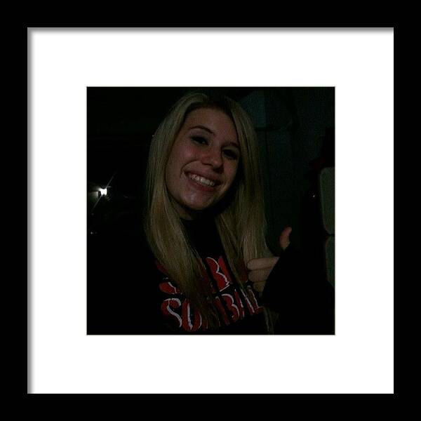 Smile Framed Print featuring the photograph #hangingout #thumbsup #smile #blonde by Kaitlyn Mckee