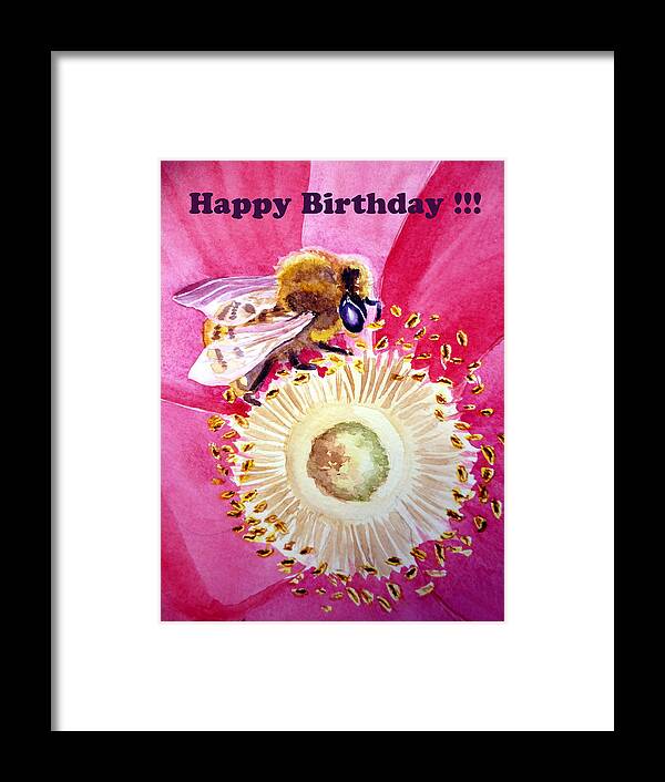 Happy Birthday Card Framed Print featuring the painting Happy Birthday by Irina Sztukowski