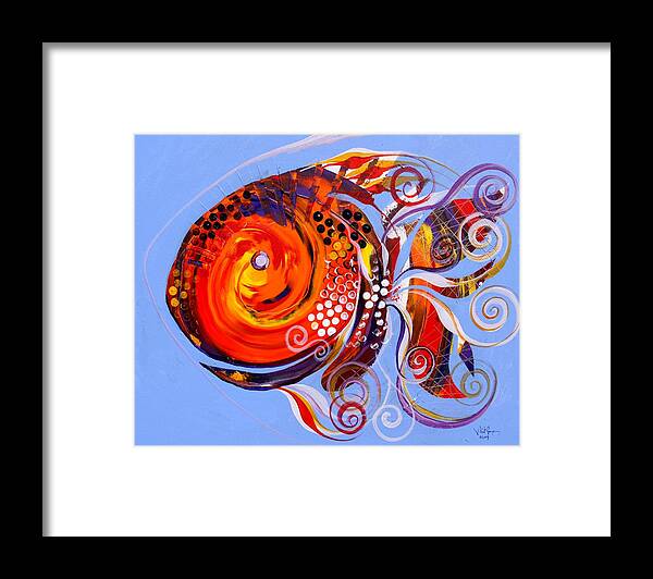 Fish Paintings Framed Print featuring the painting Happy Rainbow Fish by J Vincent Scarpace