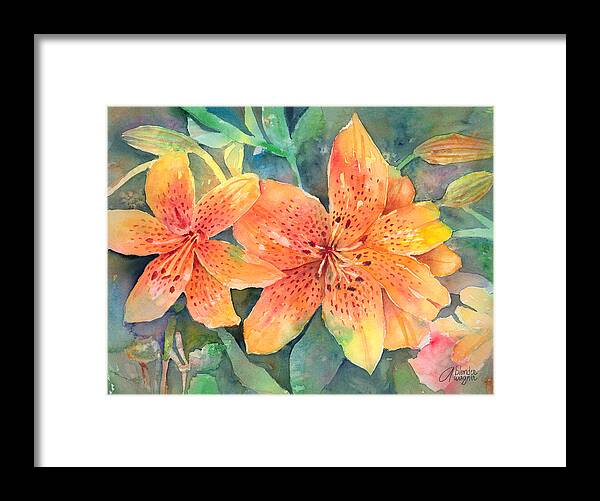 Lily Framed Print featuring the painting Hardy Lilies by Arline Wagner
