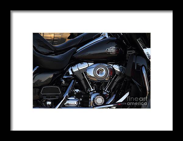 Transportation Framed Print featuring the photograph Harley-Davidson Motorcycle . 7D10794 by Wingsdomain Art and Photography