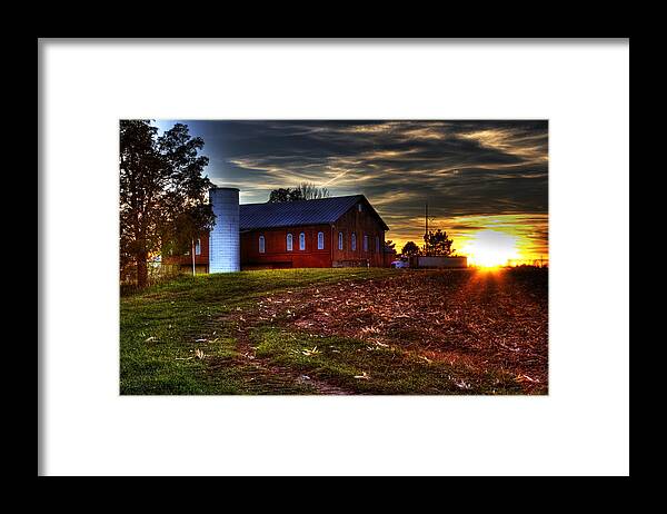Farm Framed Print featuring the photograph Harvest Sunset by Mark Six