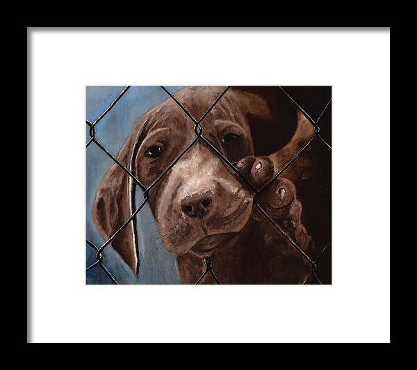 Pet Framed Print featuring the painting Help Release Me I by Vic Ritchey